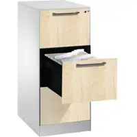 C+P CP-Möbel Hängeregisterschrank Asisto C3000, 1-bahnig, 3 Schübe, Metall/Holz, lichtgrau / ahorn