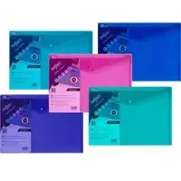 Snopake Dokumententasche Polyfile Electra 12844 A4, aus Kunststoff, 5 Farben, für 150 Blatt, 5 Stück