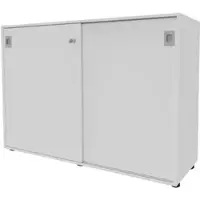 Quadrifoglio Schiebetürenschrank Idea, abschließbar, aus Holz mit 2 Fachböden, 120 x 86 x 45 cm (B/H/T), weiß