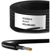 EnjoySolar Solarkabel H1Z2Z2-K, bis 1000 V, 25 m, ohne Anschlüsse, schwarz, Kabelquerschnitt 4 mm2