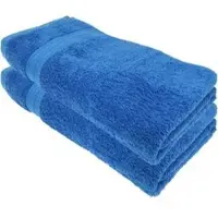 Julie Julsen Julie-Julsen Handtuch Bio, royalblau, 100 x 150 cm, Badetuch mit Bordüre, 100% Bio-Baumwolle, 550 g/m2, 2 Stück