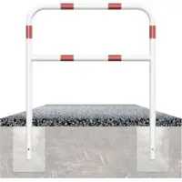 SCHAKE Abweisebügel aus Stahlrohr Ø 48 x 2,5 mm Breite: 2500 mm, Höhe: 1400 mm + Querholm, beschichtet, zum Einbetonieren