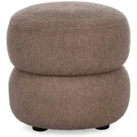 Bizzotto Hocker Gabby aus Boucle-Stoff, modern gepolstert, rund, Braun, bequem für Dein Zuhause