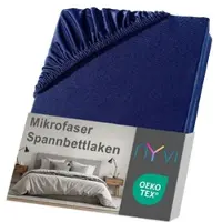 NYVI Spannbettlaken DreamScience Mikrofaser - Weich & Anschmiegsam, Rundumgummizug, Bügelfrei 180x200 - 200x200 cm navyblau