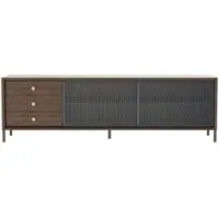 Harto - Gabin Sideboard mit Schubladen, Walnuss natur / schiefergrau