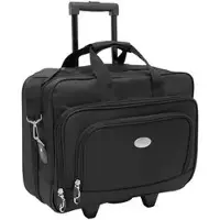 Böttcher-AG Business-Trolley Manager, 26 Liter, 2 Rollen, Weichschale, schwarz, mit Laptopfach bis 17 Zoll