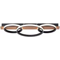 Etc-shop LED Holzleuchte, Metall schwarz, Holzoptik, L 68cm