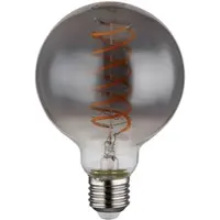 Globo Filament Leuchtmittel Vintage LED Glühbirne E27 Retro Edison Lampe Kugel dimmbar, Glas rauch, 8 Watt 280 Lumen 2000 Kelvin warmweiß, DxH 9,5x13,8 cm