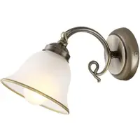 Globo Wand Leuchte Landhaus Stil Beleuchtung Alt Messing Glas Lampe satiniert im Set inkl LED Leuchtmittel