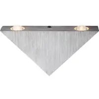 Globo Wandlampe LED Wandleuchte Flurlampe Treppenhausleuchte Aluminium gebürstet, 3W 240lm warmweiß, LxB 16,5 x 9 cm
