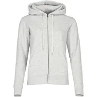 Fruit Of The Loom LADIES PREMIUM HOODED SWEAT JACKET - Damen Sweatjacke mit doppelter Kapuze, graumeliert, S