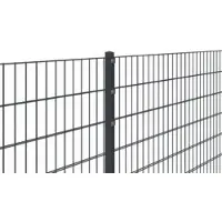Meingartenversand.de Doppelstabmatte 6/5/6 - anthrazit (RAL 7016) - 250 x 200 cm - Stabgitter aus Stahl - feuerverzinkt und pulverbeschichtet - verwendbar mit Sichtschutz