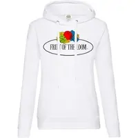 Fruit Of The Loom Damen Kapuzenpullover mit großem Vintage-Logo, weiß - Vintage-Logo groß, XS