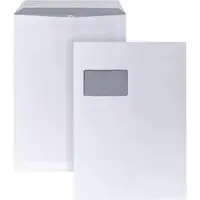 Posthorn Versandtaschen weiß, C4, mit Fenster, selbstklebend, Kraftpapier,250 Stück