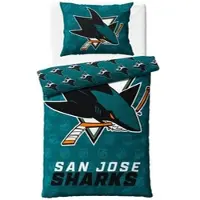 Official Merchandise Inklusive Wäsche NHL San Jose Sharks Shields 140x200/70x90 - Blau,Schwarz - 140 × 200 / 70 × 90 cm