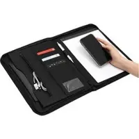 Böttcher-AG Schreibmappe Symposium, schwarz, A4, Polyester/PVC mit Tabletfach 12'' & Reißverschluss
