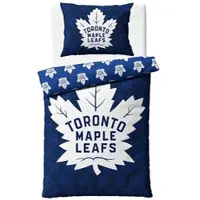 Official Merchandise Inklusive Wäsche NHL Toronto Maple Leafs Shields 140x200/70x90 - Blau,Weiß - 140 × 200 / 70 × 90 cm