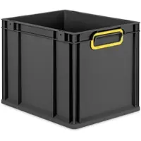 Proregal Eurobox Nextgen Color HxBxT 32x30x40cm 30 Liter Griffe Gelb Geschlossen Schwarz Eurobehälter Transportbox Transportbehälter