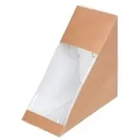 Greenbox GmbH & Co. KG Greenbox Sandwichboxen mit PLA Fenster, braun DFC020811 , 1 Packung = 150 Stück