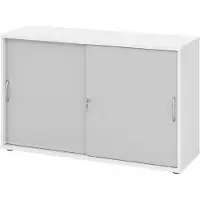 Hammerbacher Schiebetürenschrank 2 OH BM Weiss/Grau