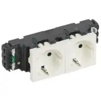 Legrand 077562 Schutzko-Steckdosen, 2-fach (4 Module), Farbe: weiß (RAL 9010)