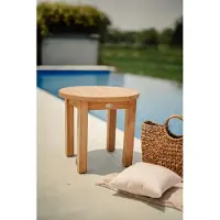 Teakea Rondo Teak Klapptisch – Ø 50 cm – Zusammenklappbarer Gartentisch – -es massives Teakholz
