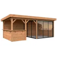 Palmako Pavillon Lenna Slide Plus 16,6 m² Set 707 588 x 300 cm tauchimprägniert braun
