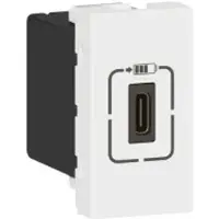 Legrand 077589 Mosaic USB Typ-C Ladesteckdose 1-modulig, Ladestrom 1,5 A Farbe: Ultraweiß