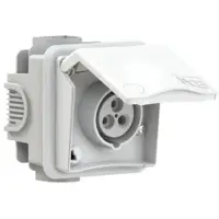 Pce 883-4v CEE-Unterputzsteckdose inkl. UP-Dose Design 16A 3p 4h IP44 (weiß) 8834v