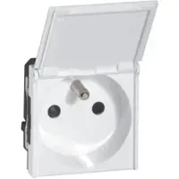 Legrand 278149L Mosaic Steckdose F/B Std, Klappdeckel, erhöhter Berührungsschutz Farbe:Ultraweiß
