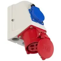 Pce 9224-6fw CEE-Wandsteckdose + SSD COMBO 32A 4p 6h IP44 92246fw