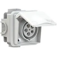 Pce 885-4v CEE-Unterputzsteckdose inkl. UP-Dose Design 16A 5p 4h IP44 (weiß) 8854v