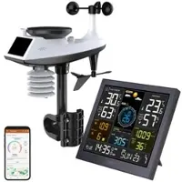INFACTORY WLAN-Funk-Wetterstation mit XL-Farbdisplay, App, Weather Underground