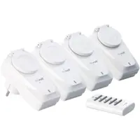 Revolt 4er-Set Outdoor-Funksteckdosen mit Fernbedienung, IP44, bis 1.000 Watt