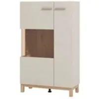Möbel Kraft Vitrine Esperia , beige , Maße (cm): B: 77 H: 127,5 T: 35.0