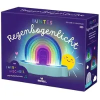 Moses . Buntes Regenbogenlicht, bunte LED Lampe für Kinder mit Farbwechsel & Musiksteuerung, USB-C & Batteriebetrieb, Stimmungslicht & Kinderzimmer-Deko, Leuchte mit Geräuschsensor