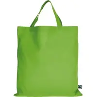 TEXXILLA 10er | 100er | 250er Pack Fairtrade Baumwolltasche - 14 Farben | mit zwei kurzen Henkeln | 38x42cm | Jutebeutel | Einkaufstasche | unbedruckt, hellgrün