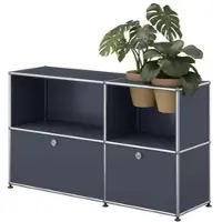 USM United Soft USM Haller Sideboard mit zwei Klapptüren und Pflanzeneinsatz Anthrazitgrau
