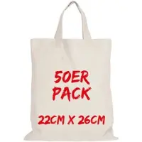 TEXXILLA Apothekertasche Mehrpack mit zwei kurzen Henkeln, Natur, natur
