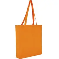 TEXXILLA 10er Pack Baumwolltasche - OEKO-TEX 100 zertifiziert | mit zwei langen Henkeln, Boden- und Seitenfalte | 38x42cm | Jutebeutel | Einkaufstasche | unbedruckt, mandarin, 10 Stück