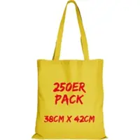 TEXXILLA Baumwolltasche Mehrpack Classic mit zwei langen Henkeln, Gelb, gelb