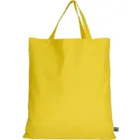 TEXXILLA 10er | 100er | 250er Pack Fairtrade Baumwolltasche - 14 Farben | mit zwei kurzen Henkeln | 38x42cm | Jutebeutel | Einkaufstasche | unbedruckt, gelb