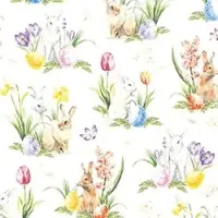 Home Fashion , World of Easter, Lunch-Servietten aufgefaltetes Maß 33 cm x 33 cm, im Viertelfalz, 20 Stück pro Pack, 12 Pack pro Karton