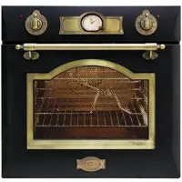 Kaiser EH 6355 Em Retro Elektro Einbau Backofen Autark 60cm 67L 8 Funktionen in Schwarz