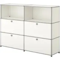 USM United Soft USM Haller Sideboard mit 4 Klapptüren und 2 offenen Fächern Reinweiß