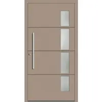 Haustuerenland.de Aluminium Haustür Schüco "RHEA" ADS 75.SI RC2 Graubeige RAL 1019 innen öffnend DIN links