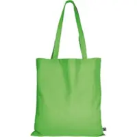 TEXXILLA 10er | 100er | 250er Pack Fairtrade Baumwolltasche - 14 Farben | mit zwei langen Henkeln | 38x42cm | Jutebeutel | Einkaufstasche | unbedruckt, hellgrün