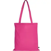 TEXXILLA 10er | 100er | 250er Pack Fairtrade Baumwolltasche - 14 Farben | mit zwei langen Henkeln | 38x42cm | Jutebeutel | Einkaufstasche | unbedruckt, pink