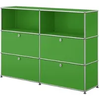 USM United Soft USM Haller Sideboard mit 4 Klapptüren und 2 offenen Fächern grün