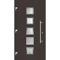 Haustuerenland.de Smarte Haustür "SISSI" 79 mm RC2 mit Fingerprint Graubraun RAL 8019 beidseitig außen öffnend DIN links